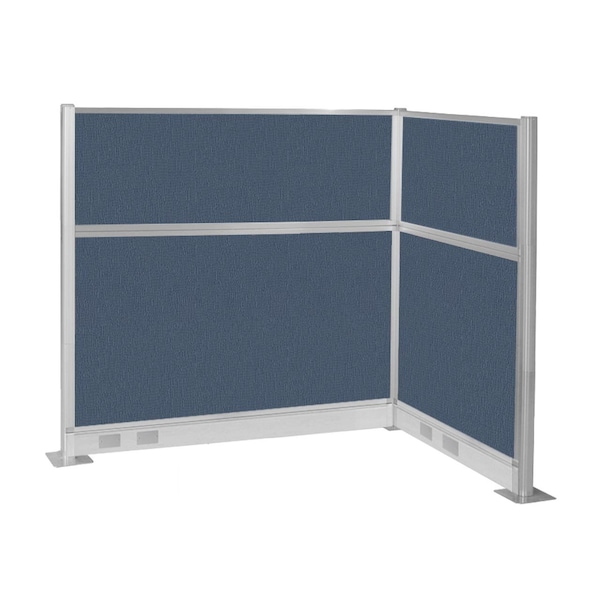 Pre-Configured Hush Panel Electric Cubicle (L Shape) 6' x 4' Ocean Fabric